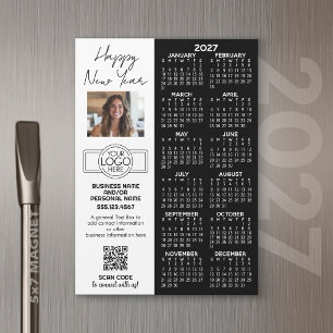 Calendrier 2027 MAGNET - logo, Code QR, Photo Plus