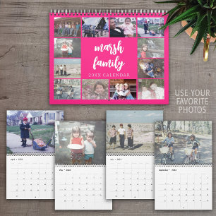 Calendrier 2027 Rose Moderne Personnalisé Photo - 13 Photos