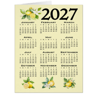 Calendrier 2027 Style Italien Citrons Jaune