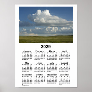 Calendrier 2029 Nebraska Sandhills par Janz Poster