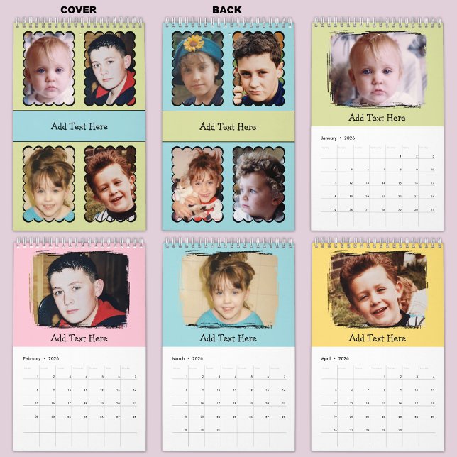 Calendrier 20 photo personalized text Calendar (Créateur téléchargé)