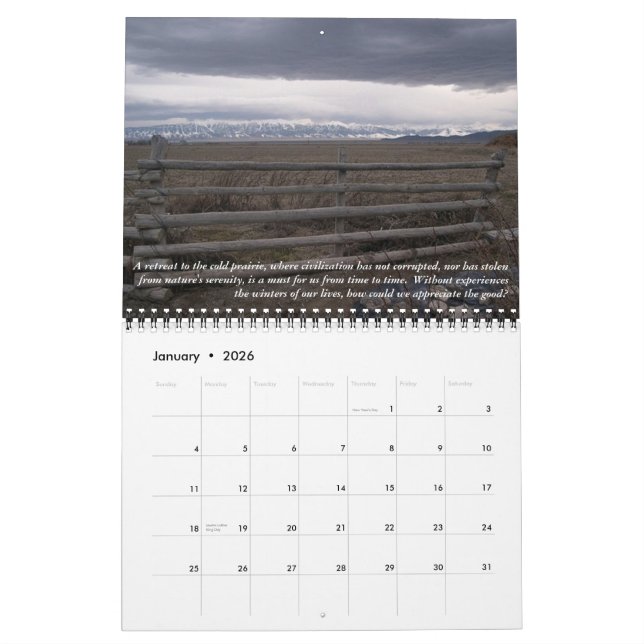 Calendrier 2 de paysage (Jan 2026)