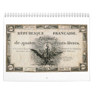 Calendrier 400 Livres Révolution française Assignat Note banc