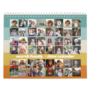 Calendrier 48 Photo - Famille rayée colorée rétro