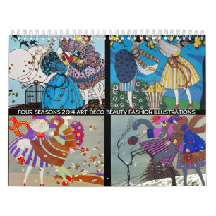 CALENDRIER 4 ILLUSTRATION DE MODE DE BEAUTÉ DES SAISONS 2014