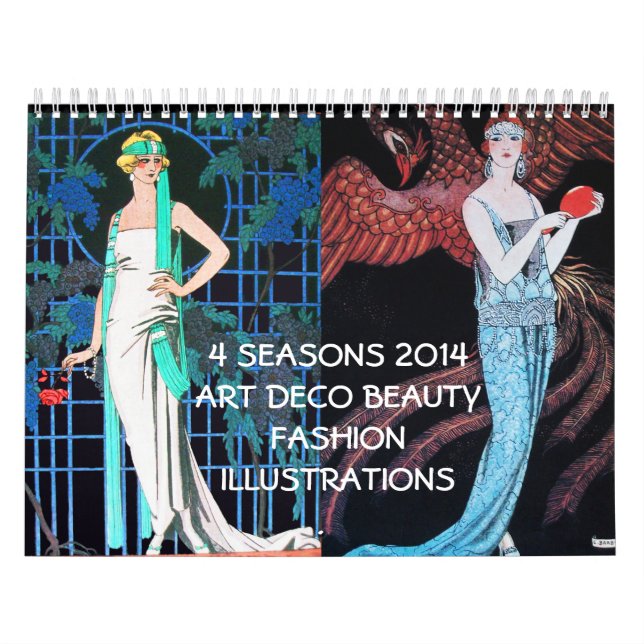CALENDRIER 4 SAISONS 2014 ARTDECO BEAUTY MODE ILLUSTRATION (Protection)