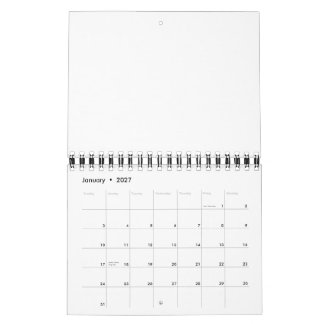 Calendrier | 5,5" x 7" Deux pages Petit Noir