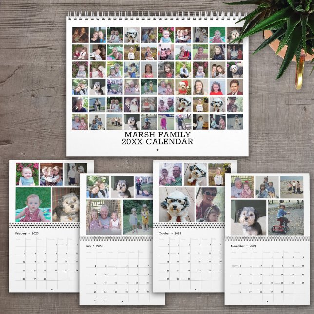 Calendrier 60 Photo Custom Modern Family Collage - 2024 (Créateur téléchargé)