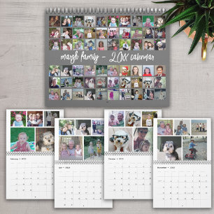 Calendrier 60 Photo - Modèle de famille moderne personnalisé