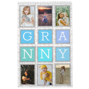 Calendrier 6 Six Photo Collage Cute Bébé Famille Amour Granny