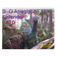 calendrier à trois dimensions de photo d'anaglyphe