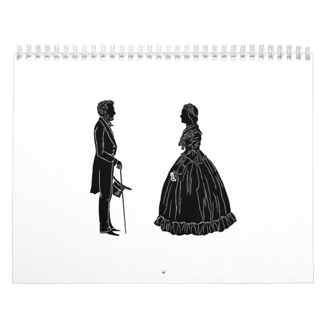 Calendrier abraham lincoln mary todd lincoln silhouette (Protection)