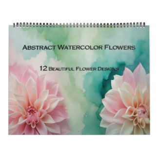 Calendrier Abstrait de Fleurs à l'Aquarelle