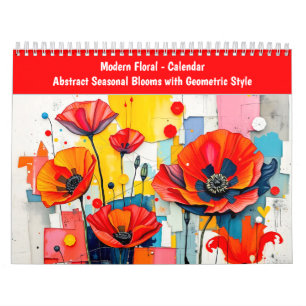 Calendrier Abstrait Floral Moderne Fleurs Saisonnières avec G
