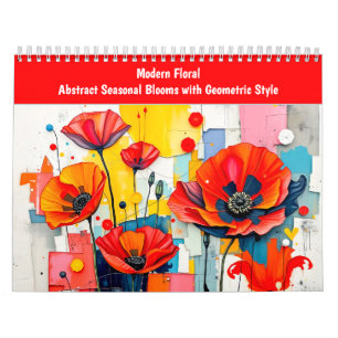 Calendrier Abstrait Floral Moderne Fleurs Saisonnières avec G