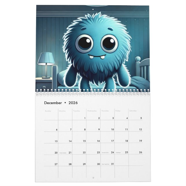 Calendrier Adorable Blue Fluffy (Dec 2026)