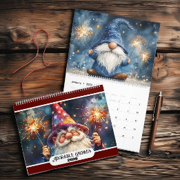 Calendrier Adorables Gnomes 2027 Moyen Deux Pages