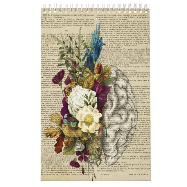 Calendrier affiche d'anatomie du cerveau floral médical (Protection)