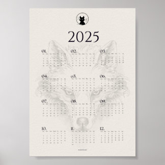 Calendrier Affiche Esquisse Loup 2025 | "Dies Irae