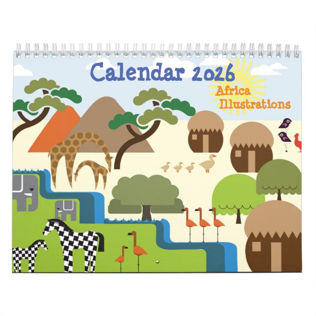 Calendrier Africa Illustrations Calendar (Protection)