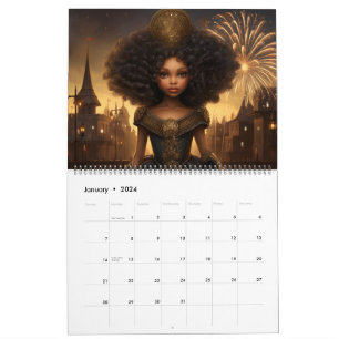 Calendrier African American Girl : Fêter La Saison 2025