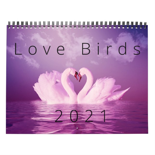 Calendrier Aimer les cygnes, Inséparables 20XX Personnalisé (Protection)