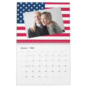Calendrier Ajouter Vos Photos American Flag Patriotic 2026