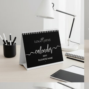 Calendrier Ajoutez votre logo Noir et blanc minimaliste