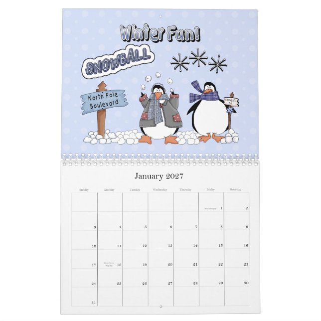 Calendrier Amis de neige 2012 (Jan 2027)