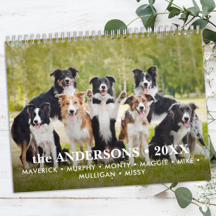 Calendrier Amoureux de les chiens personnalisés Famille Perso