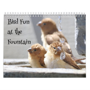 Calendrier Amusement d'oiseaux à la fontaine