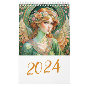 Calendrier Anges de Pâques en style Art Nuovo 2024