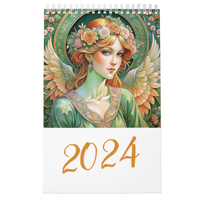Calendrier Anges de Pâques en style Art Nuovo 2024 (Protection)