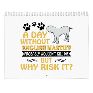 Calendrier anglais 2019 de mastiff maman de 2020