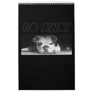 Calendrier Anglais Bulldog Chiot Distances Sociales S'Éloigne
