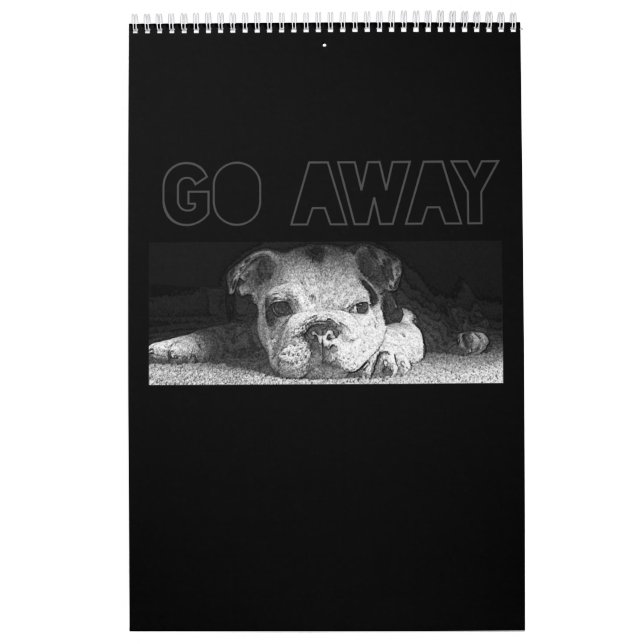 Calendrier Anglais Bulldog Chiot Distances Sociales S'Éloigne (Protection)