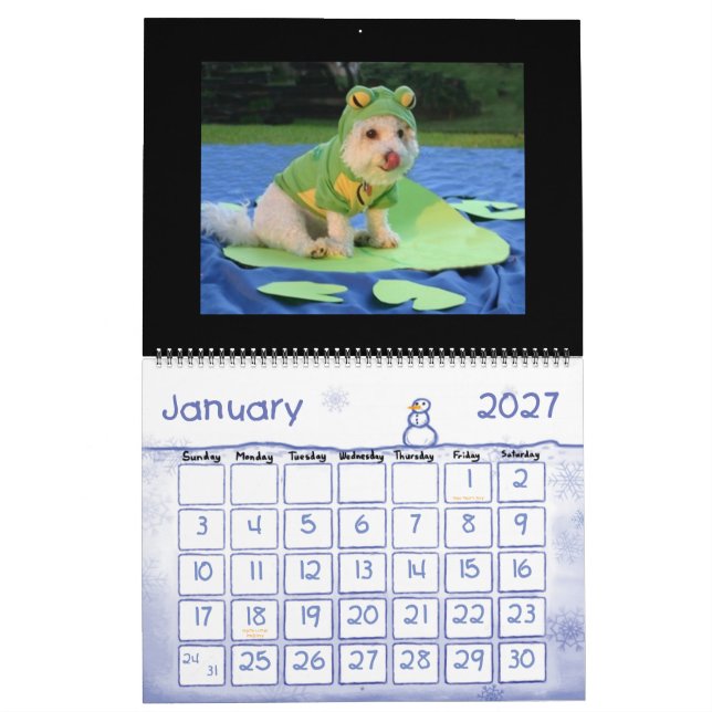 Calendrier animal drôle (Jan 2027)
