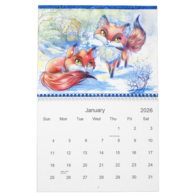 Calendrier animal mignon 2013 d'art (Jan 2026)