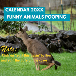 Calendrier Animaux amusants Pooping 2026 Personnalisé