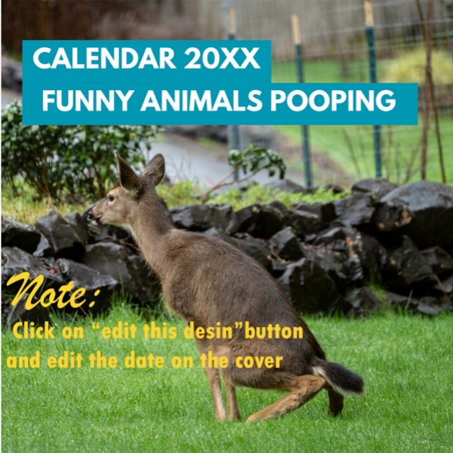 Calendrier Animaux amusants Pooping 2026 Personnalisé (Créateur téléchargé)