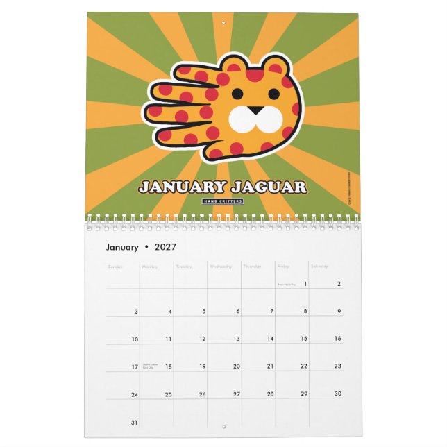 Calendrier Animaux formés par main 2015 (Jan 2027)