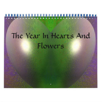 Calendrier Année En Coeurs Et Fleurs