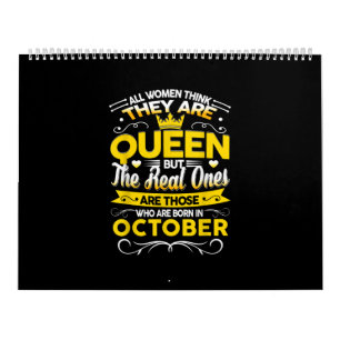 Calendrier Anniversaire Octobre Cadeau Né En Octobre Reine
