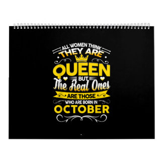 Calendrier Anniversaire Octobre Cadeau | Né En Octobre Reine