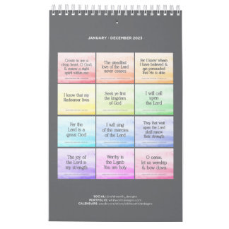 Calendrier Annuaires de couplets bibliques 2023