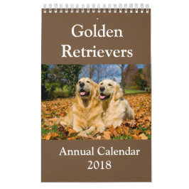 Calendrier annuel 2018 de golden retriever
