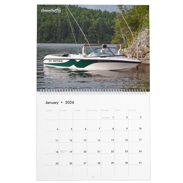 Calendrier annuel de CorrectCraftFan 2025 (Jan 2026)