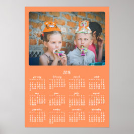 Calendrier annuel personnalisé poster Orange 2016