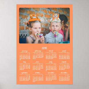 Calendrier annuel personnalisé poster Orange 2016