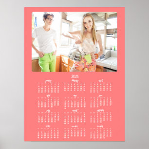 Calendrier Annuel Photo 2026 Affiche Corail